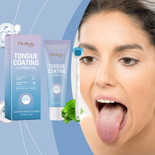 Tongue Cleaning Gel Set | Eliminate Bad Breath & Oral Bacteria Tongue Cleaning Kit Peaceful Pleasures Health and Wellness