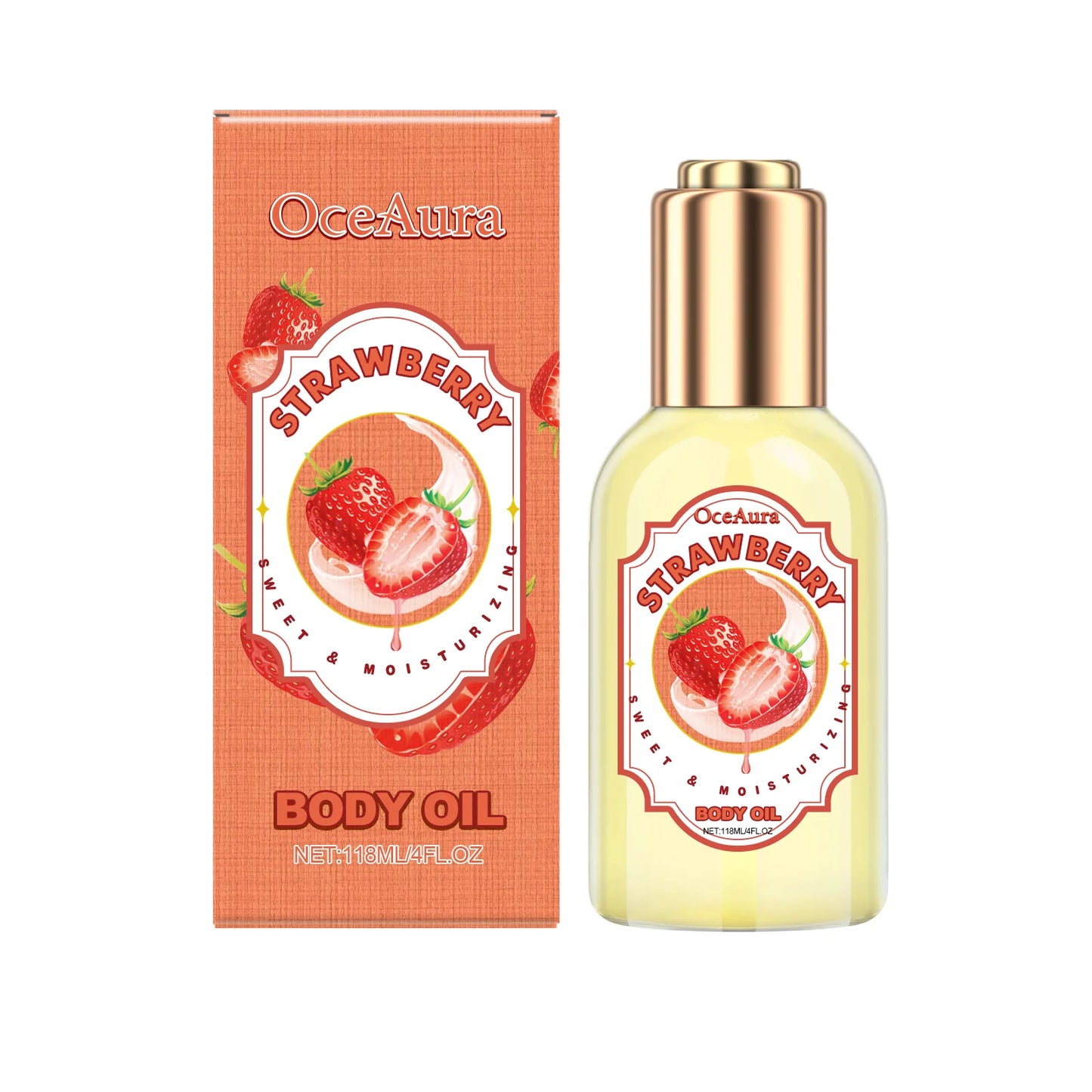Strawberry Body Massage Oil – Moisturizing Relaxing Spa Oil