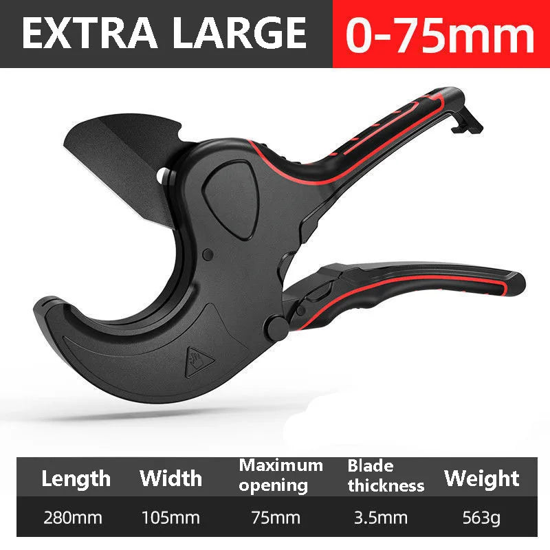 Ratchet Pipe Cutter 32–75mm | PVC PP PE Hose Hand Tool Peaceful Pleasures Health and Wellness 0-75mm