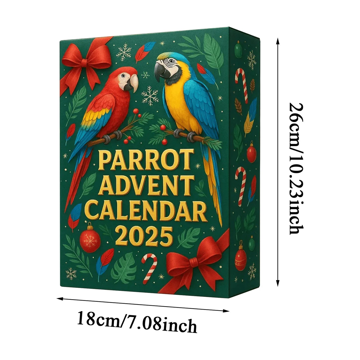 Parrot Advent Calendar – 24-Day Christmas Countdown Bird Ornaments