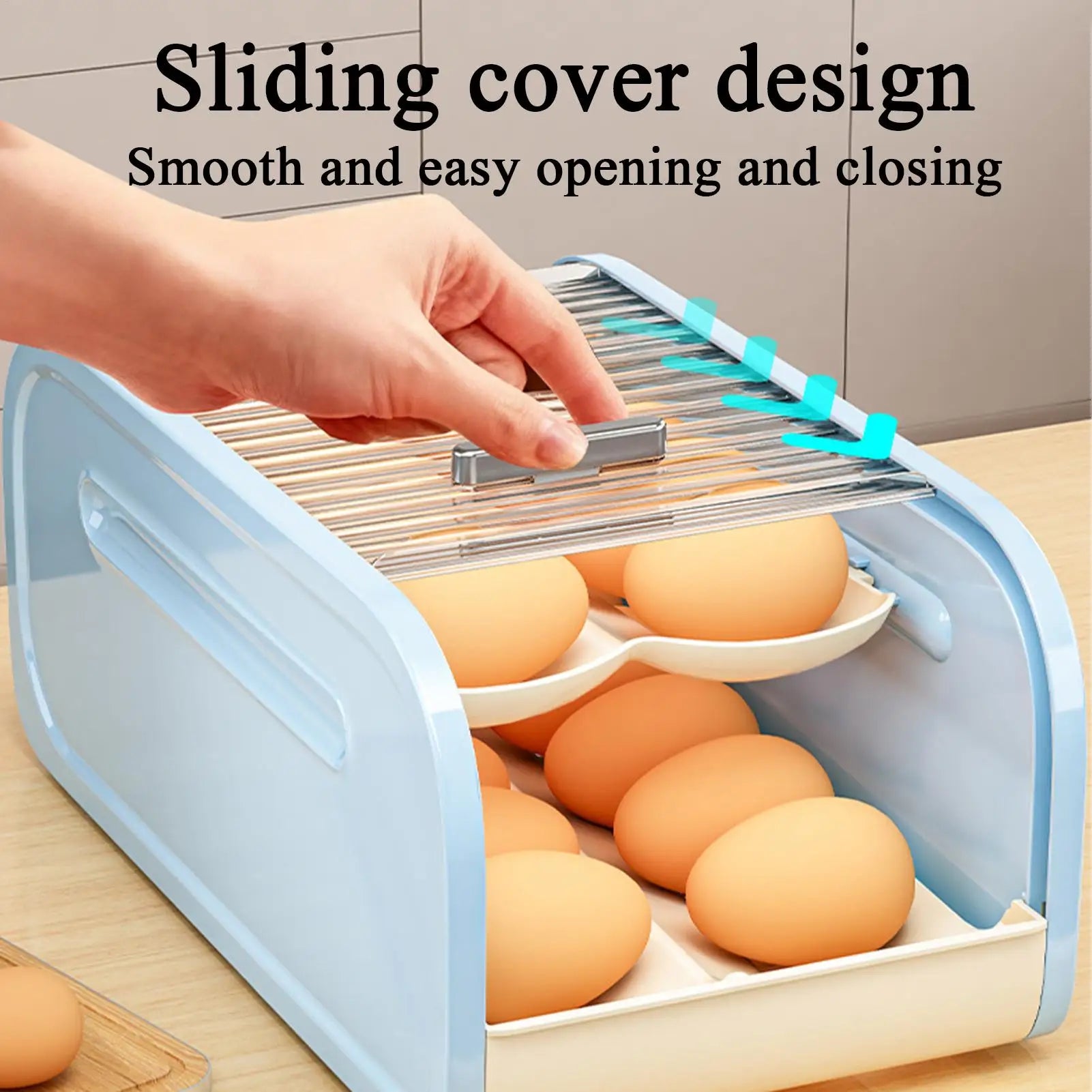 Automatic Rolling Egg Holder for Fridge | Large Capacity Dispenser Egg Storage Dispenser Peaceful Pleasures Health and Wellness