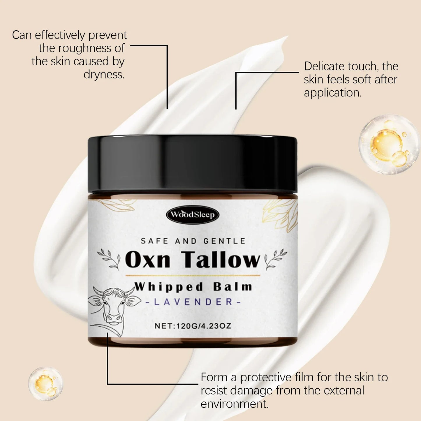 WOODSLEEP Beef Tallow Cream – Firming Nourishing Face & Body Balm