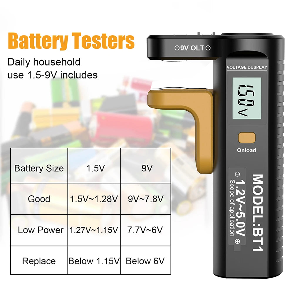 Digital Battery Capacity Tester – AA AAA C D & Button Cell Electronics Accessories Peaceful Pleasures Health and Wellness