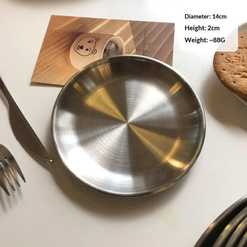Stainless Steel Round Serving Tray | Rustproof, 6 Sizes