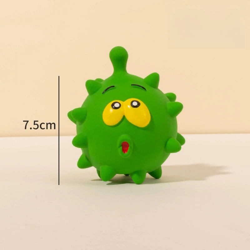 Cute Cartoon Big-Eyed Dog Sound Dog Toy Eco-Friendly Latex Interactive Pet Toy Ball Fun To Relieve Boredom Peaceful Pleasures Health and Wellness D