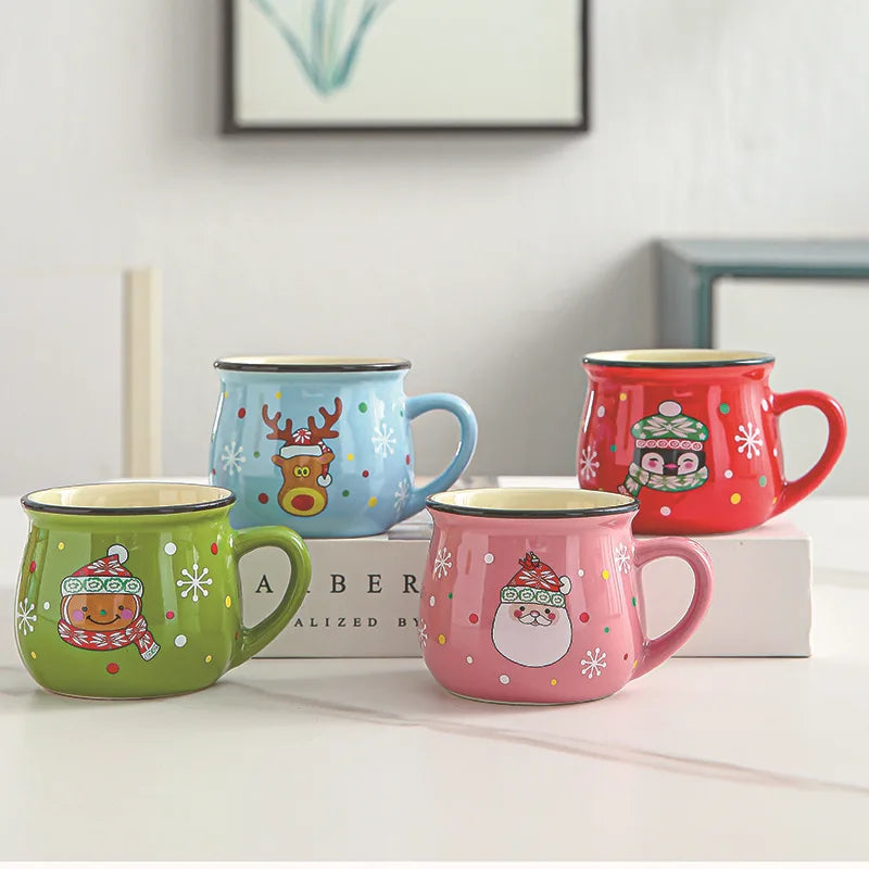 Christmas Ceramic Mug Cartoon Santa Mousse Cup Coffee Cup For Home Office Baking Dessert Breakfast Milk Mug For Kids Xmas Gift Peaceful Pleasures Health and Wellness
