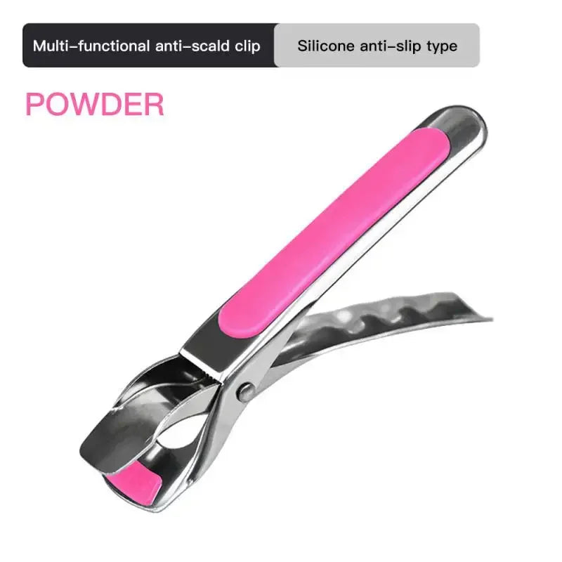 Kitchen Anti Scald Plate Bowl Dish Pot Holder Holder Stainless Steel Clamp Anti-hot Clip Lifter Kitchen Oven Accessories Tool Peaceful Pleasures Health and Wellness pink2PCS