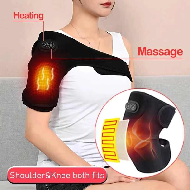 Must Be Plugged In – Smart Heated Shoulder Massage Brace with Graphene Heating & Pulse Vibration for Massage Peaceful Pleasures Health and Wellness HeatMassage