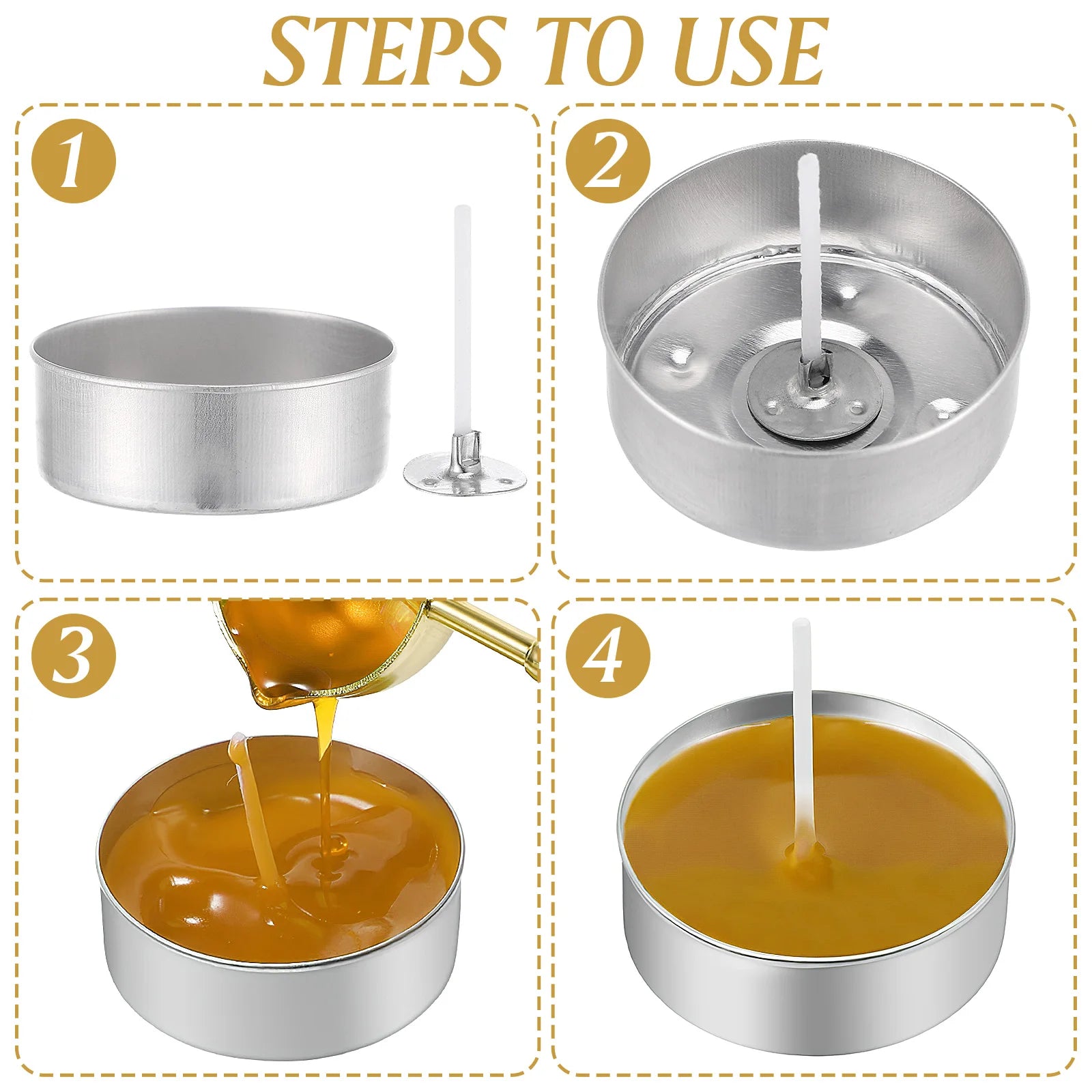 150 Sets Aluminum Tea Light Cup Tea Light Tin Small Tealight Holder Molds Container Tealight Holder Mold Jars with Candles Wicks Peaceful Pleasures Health and Wellness