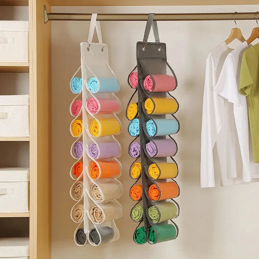 1PC Legging Storage Bag Storage Hanger Can Holds 16/26 Leggings or Shirts Jeans Compartment Storage Hanger Peaceful Pleasures Health and Wellness