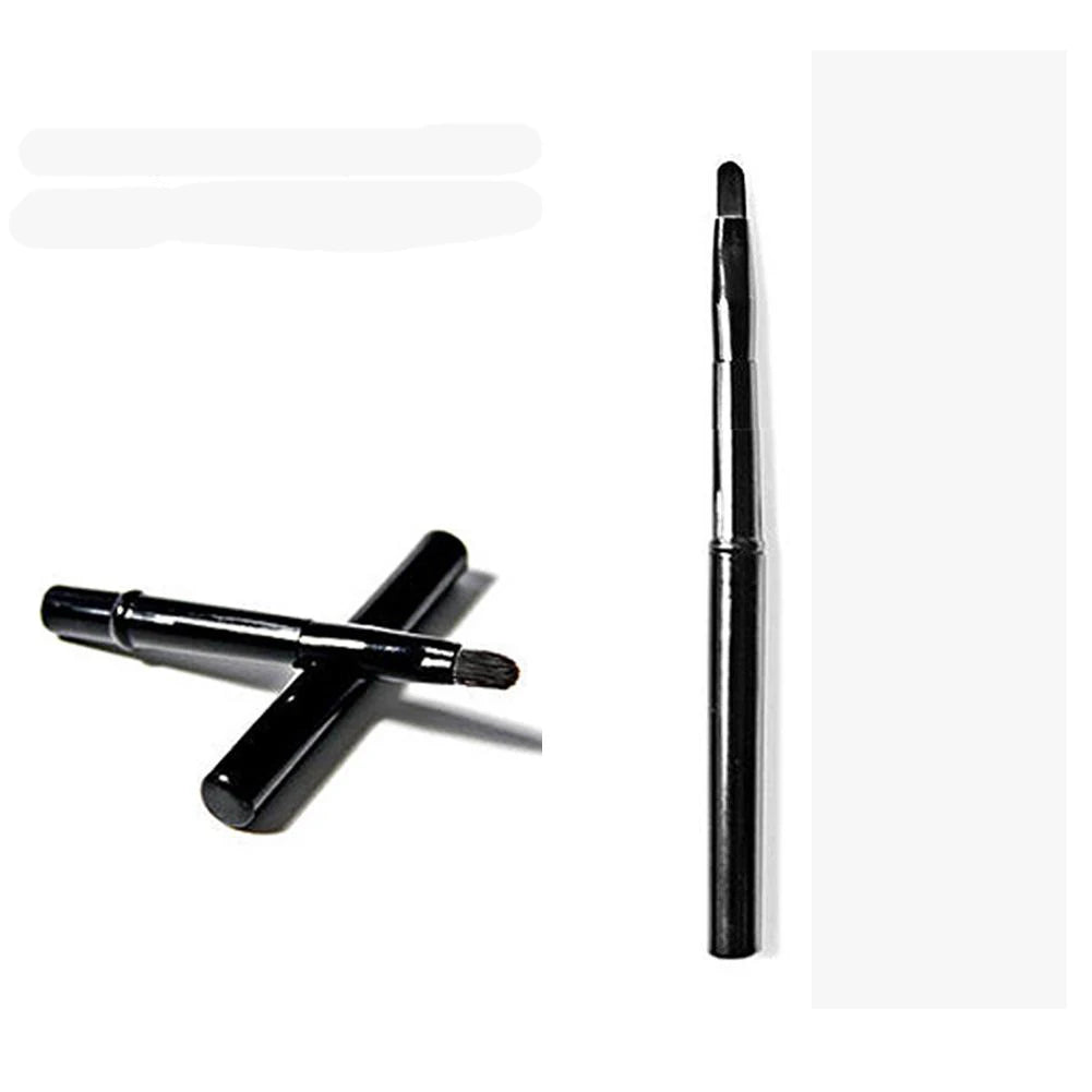 Retractable Lip Brush with Dust Cap – Portable Travel Makeup Lip Liner Brush, Soft Synthetic Bristles, Black Metal Handle Peaceful Pleasures Health and Wellness 2pcs