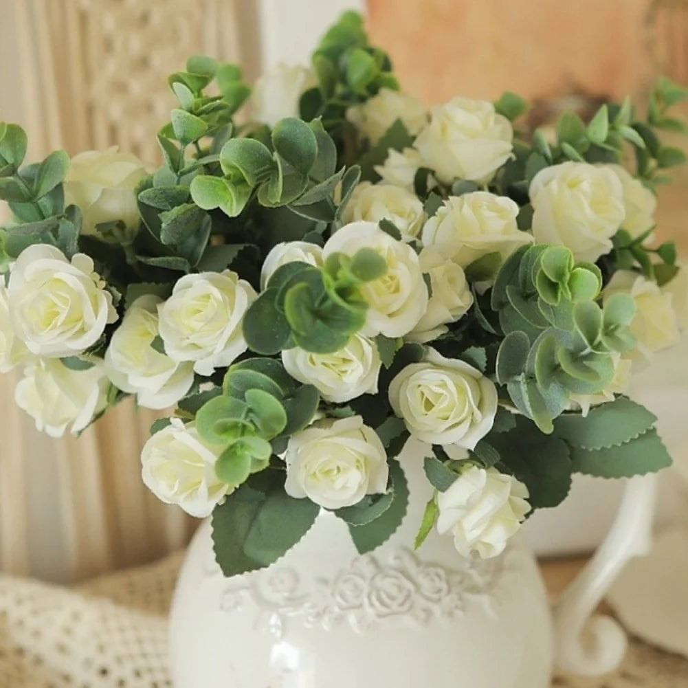 Artificial Rose Flower Bouquet Fake Silk Flowers Wedding Home Decor