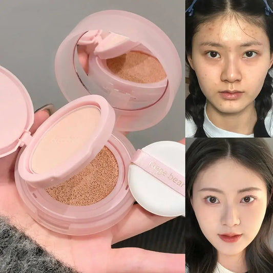 Ultra Breathable Gege Bear Dual-Layer Skin Tint Cushion Weightless Natural Finish Self-Adjusting Coverage 12H Comfort Long-Last Peaceful Pleasures Health and Wellness