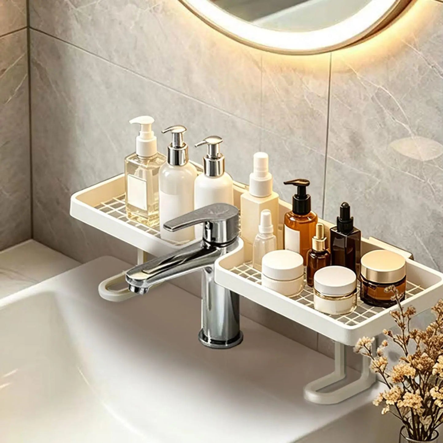50cm Over-Faucet Sink Shelf | No-Drill Bathroom Organizer