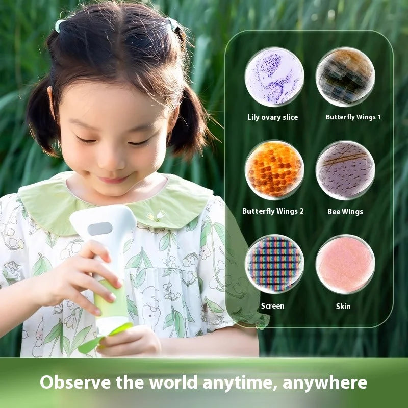 Children's Optical Microscope Scientific Experiment Portable Handheld Professional Can See Bacteria Peaceful Pleasures Health and Wellness
