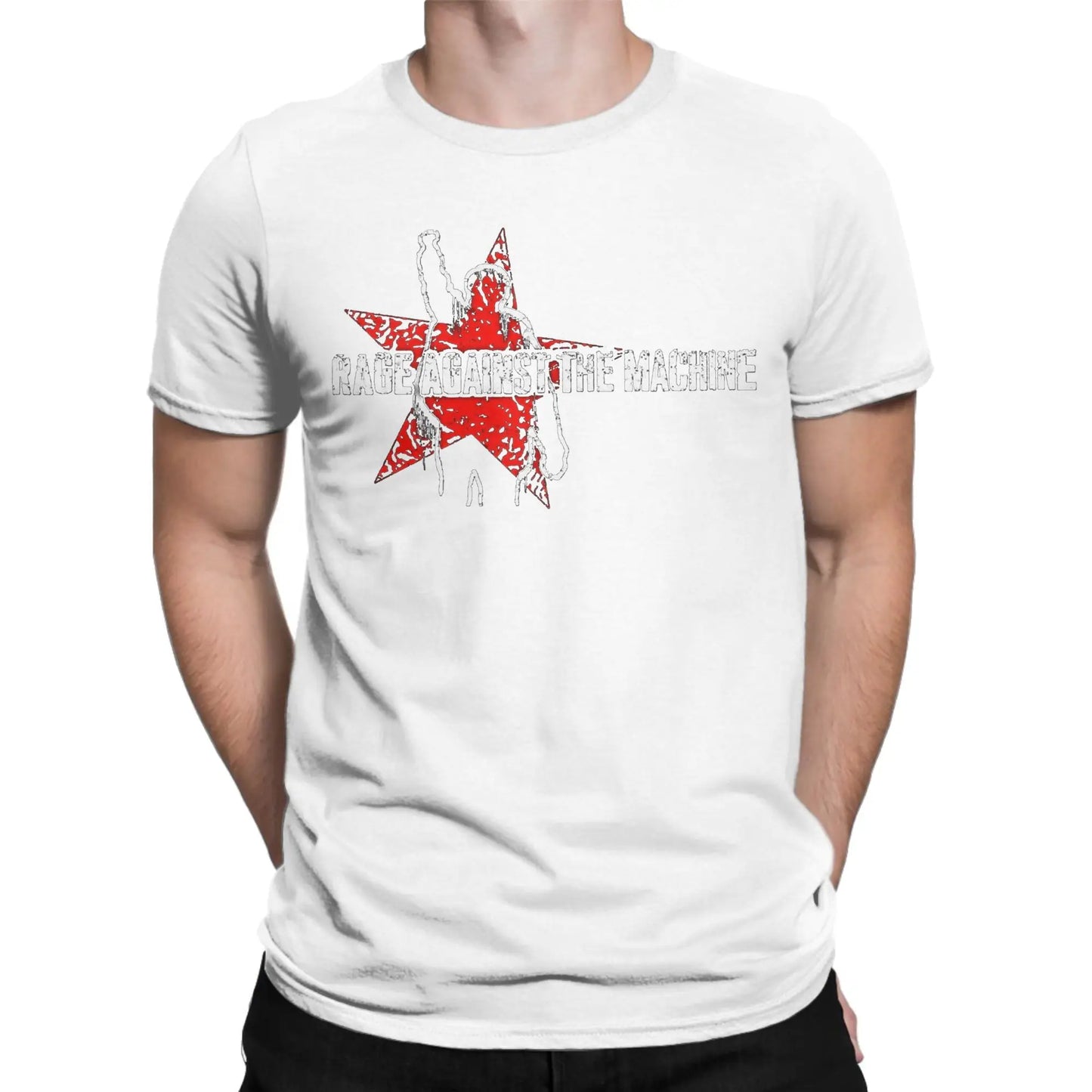 Rages Against The Machines T-Shirt Men The Belle of the Ball Leisure Pure Cotton Tee Shirt O Neck Short Sleeve Plus Size Tops Peaceful Pleasures Health and Wellness WHITE 4XL