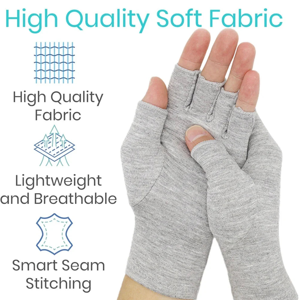 Compression Arthritis Bamboo Gloves – Fingerless Joint Pain Relief Compression Gloves Peaceful Pleasures Health and Wellness