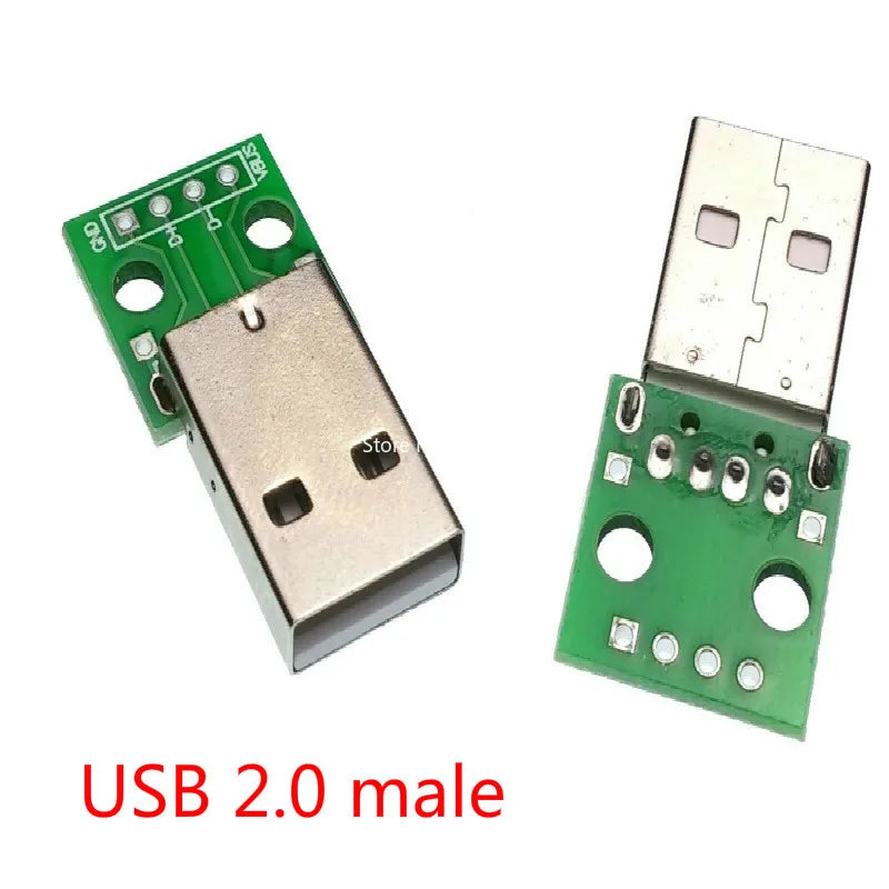 5Pcs USB Adapter PCB - DIY DIP Breadboard Modules - Type A (M / F) / B / Mini / Micro USB Connectors Peaceful Pleasures Health and Wellness USB 2.0 male