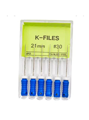 Dental K-Files 6pcs | Stainless Steel Root Canal Hand Files