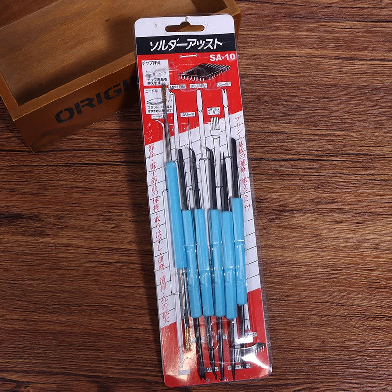 6PCS Blue Desoldering Aid Tool PCB Cleaning Repair Tool Soldering Aid Tool Set Circuit Boards Soldering Aid Tools Set Peaceful Pleasures Health and Wellness