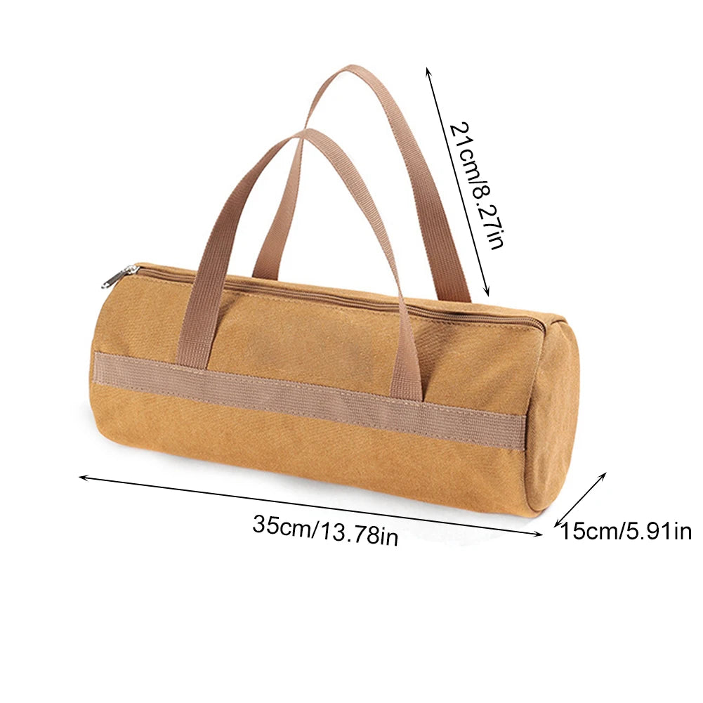 Canvas Ground Nail Bag Large Capacity Camping Tool Organizer Bag Portable Hammer Stakes Pegs Bag Lightweight for Outdoor Camping Peaceful Pleasures Health and Wellness