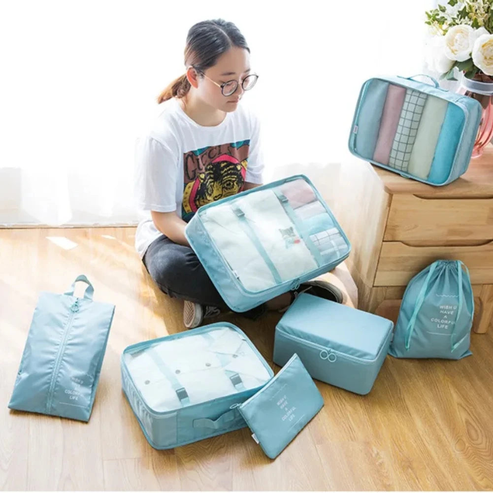 7-Piece Packing Cubes Set | Travel Luggage Organizer Bags