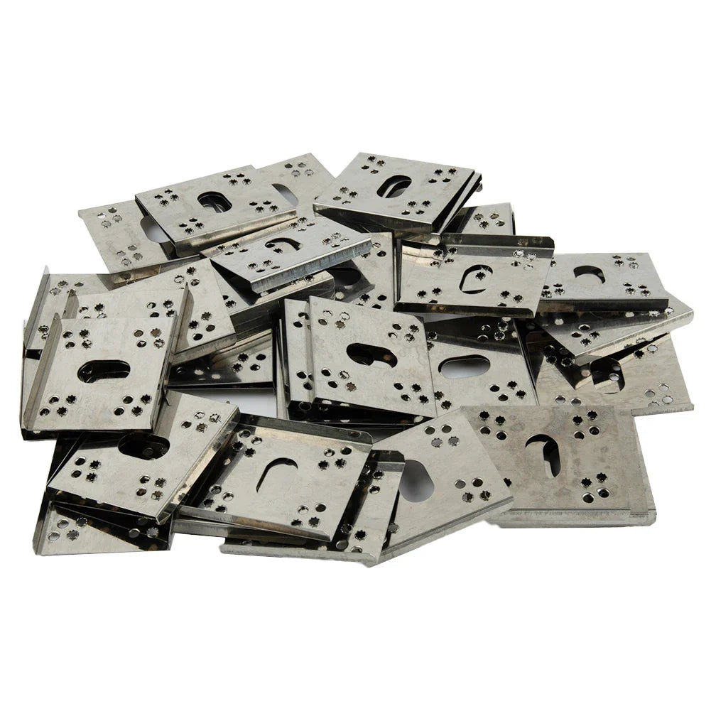 50Pcs Solar PV Grounding Plates C-Shaped Stainless Steel Sheets