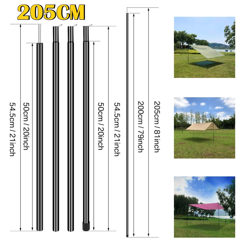 Adjustable Steel Tent Poles for Camping, Tarp & Awning 200cm