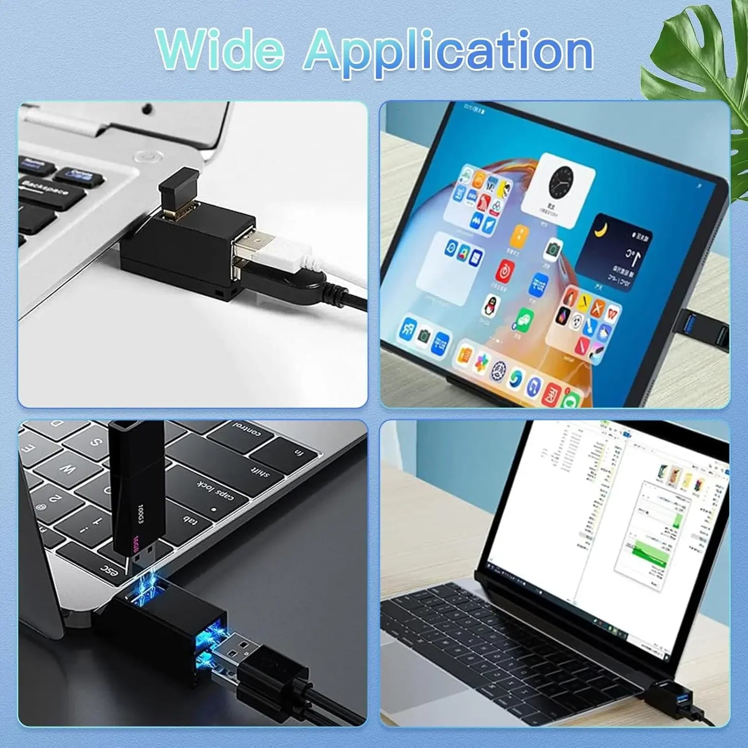 1pc 3-in-1 USB Hub 3.0 5Gbps High Speed Splitter Adapter Mini USB Expander Extender OTG Adapter for Laptop PC Peaceful Pleasures Health and Wellness