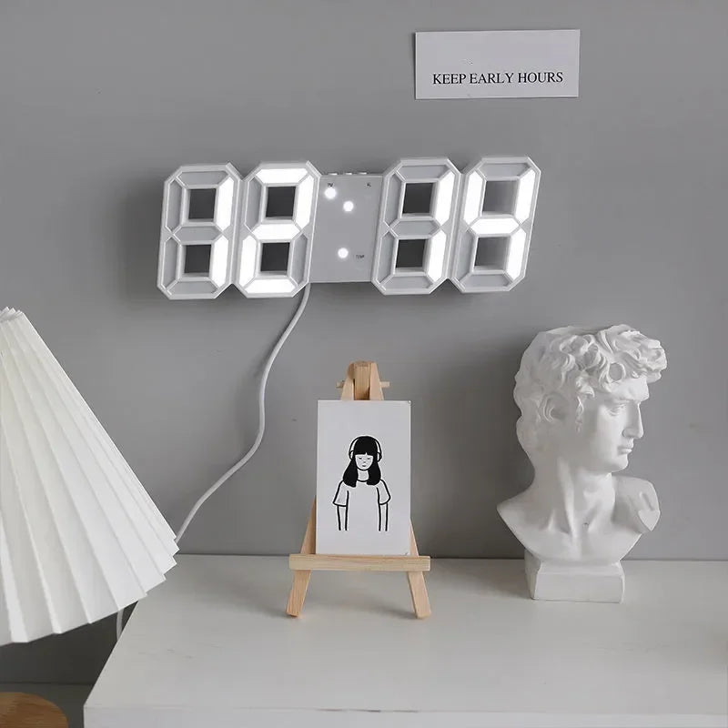 LED Digital Wall Clock | Alarm, Temperature & Date Display