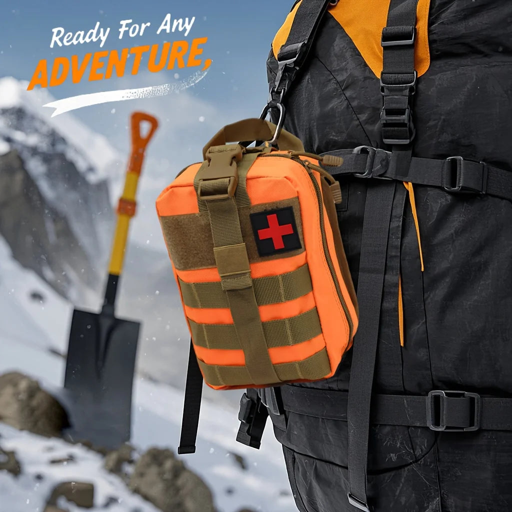379pcs Home Office First Aid Kit Portable Emergency Bag, Red Survival Carry-On for Outdoor Activities, Camping, Hunting, Hiking Peaceful Pleasures Health and Wellness