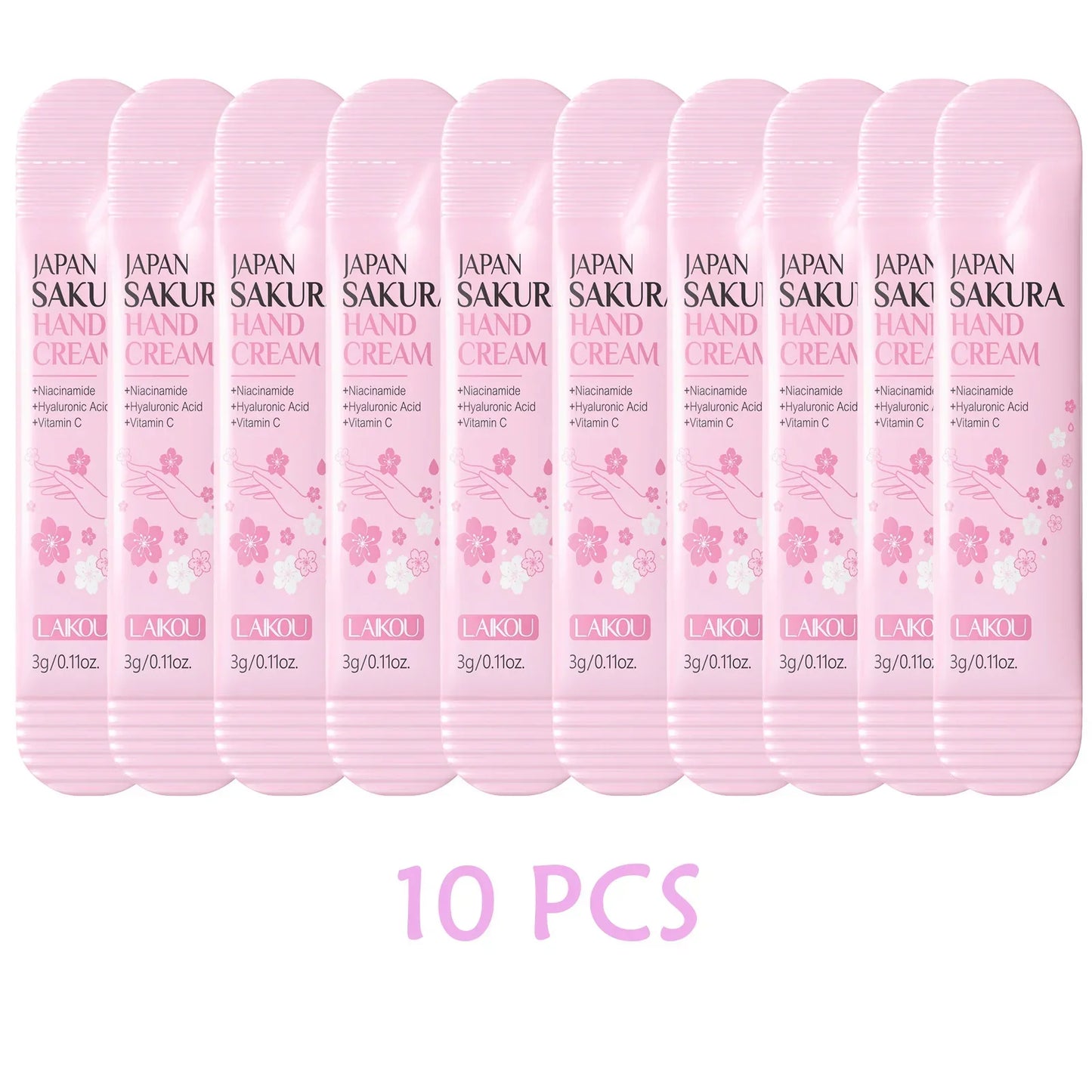 LAIKOU Sakura Hand Cream – Moisturizing & Brightening Travel Balm Peaceful Pleasures Health and Wellness 10 PCS