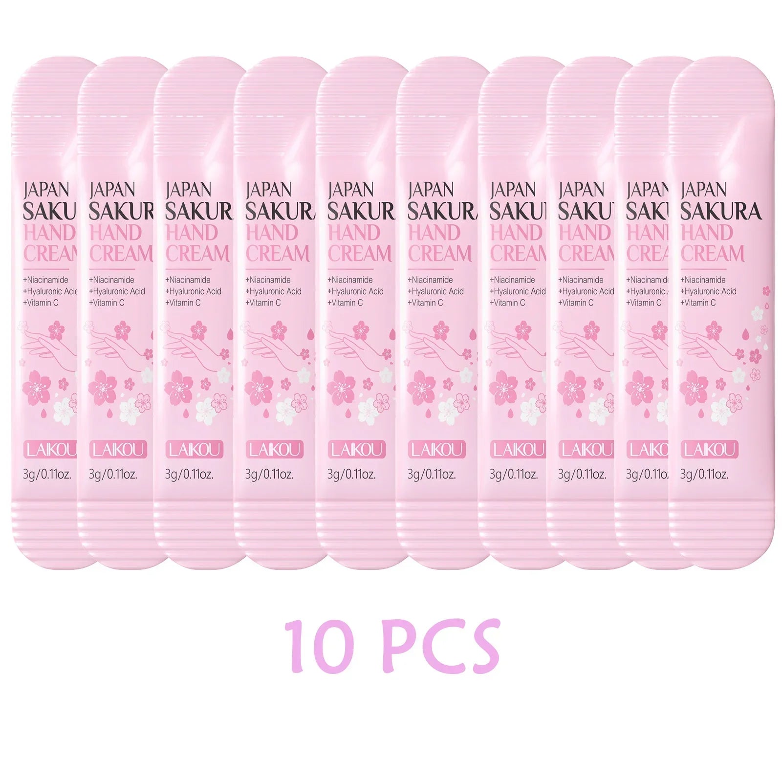 LAIKOU Sakura Hand Cream – Moisturizing & Brightening Travel Balm Peaceful Pleasures Health and Wellness 10 PCS