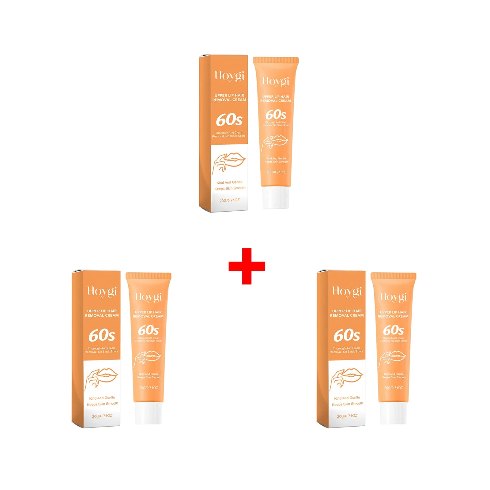 Upper Lip Hair Removal Cream Painless Hair Growth Inhibitor Facial Hair Remover for Women Smooth Upper Lip Skin Depilatory 20g Peaceful Pleasures Health and Wellness 3pcs
