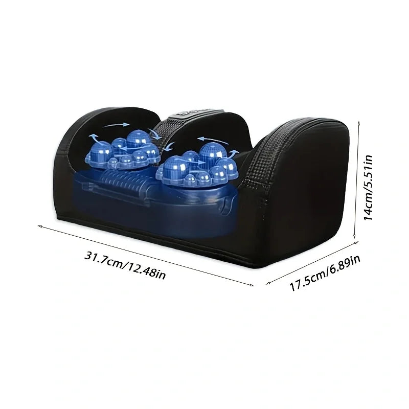 Heating and Kneading Foot Massager, Dual-Direction Kneading with 20 Massage Heads, Foot and Leg Massager, Constant Temperature Heating, Smart Timer, Plug and Play, Thanksgiving and Christmas Gift Peaceful Pleasures Health and Wellness