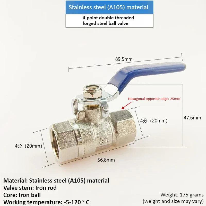 Stainless Steel BSPT Ball Valve 1/2" to 2" | Water Gas Oil