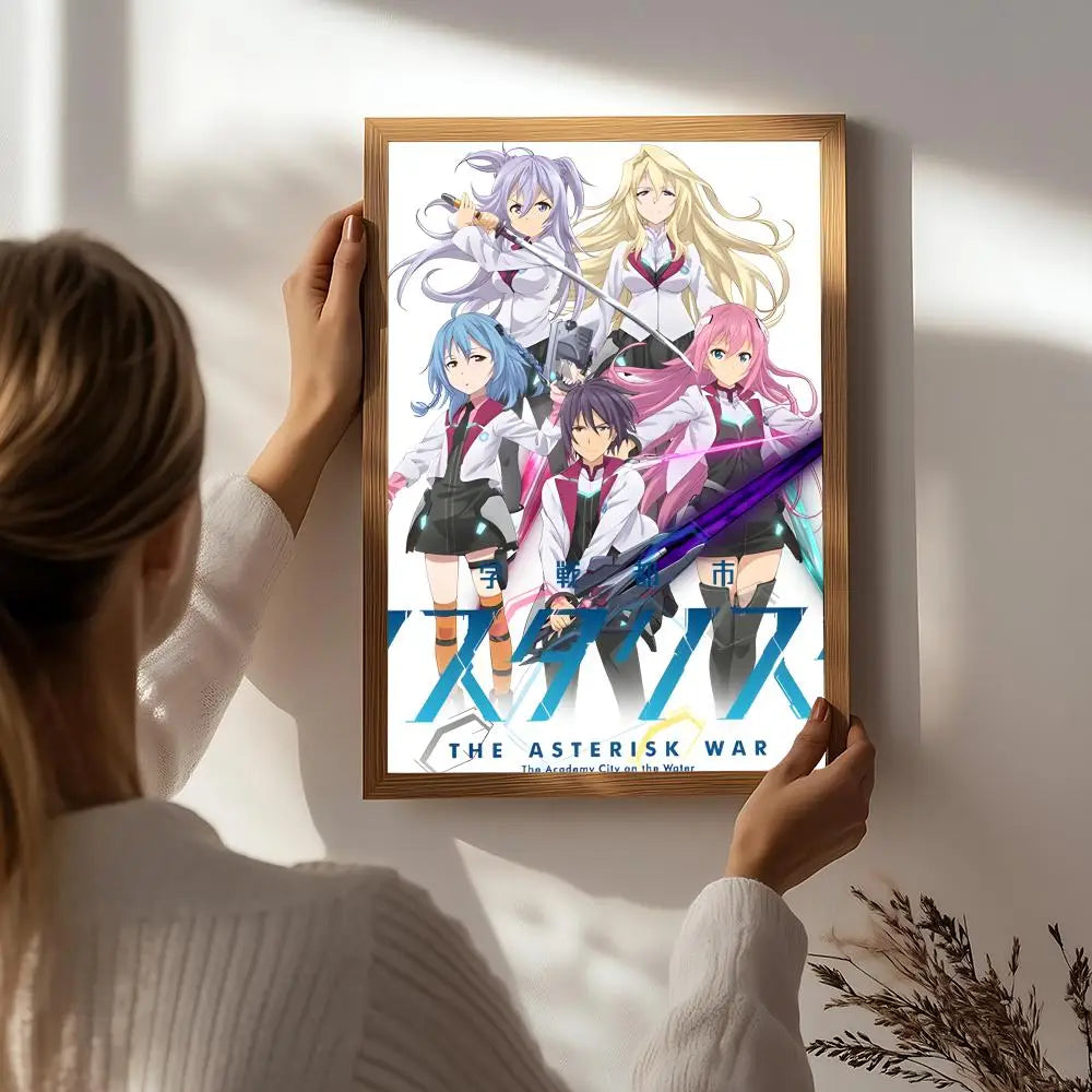 The Asterisk War Anime Poster – HD Self-Adhesive Wall Art Anime Wall Poster Peaceful Pleasures Health and Wellness White8 21X30cmNoframe