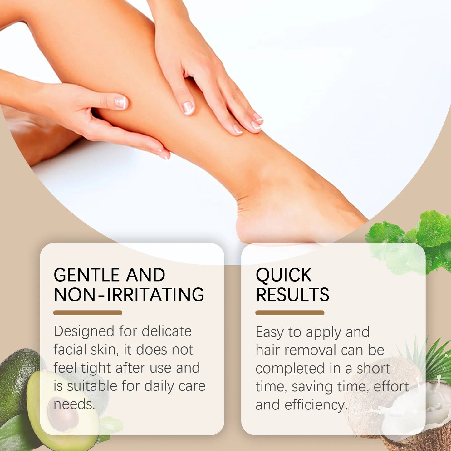 Coconut Facial Hair Removal Cream – Painless & Soothing