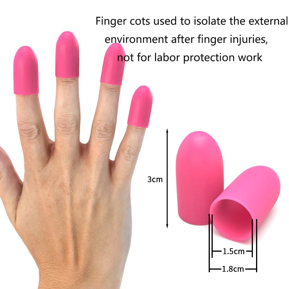 5Pcs/set Silicone Finger Protectors High-temperature Resistant Electronic Factory Operation Gloves Peaceful Pleasures Health and Wellness Pink
