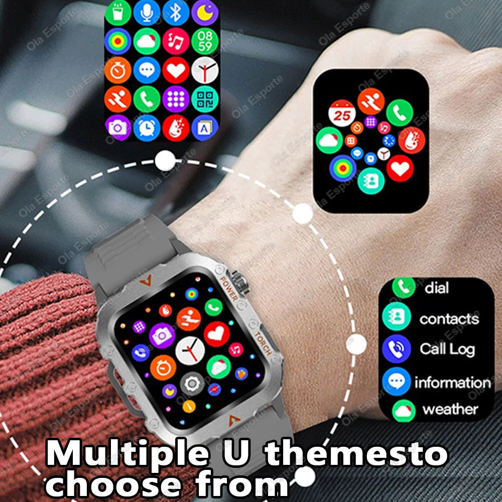 Men Sports Smart Watch 1.71 Screen Blood Oxygen Bluetooth Talking Watch Multi Sport LED Flashlight Outdoor Smart Watch MA27 Peaceful Pleasures Health and Wellness