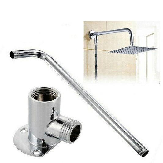 Stainless Steel Shower Extension Pipe Joint Bright Chrome Outside Arm Peaceful Pleasures Health and Wellness
