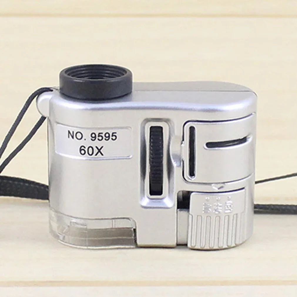 60X Pocket Magnifier Loupe with LED & UV Light | Jeweler Tool