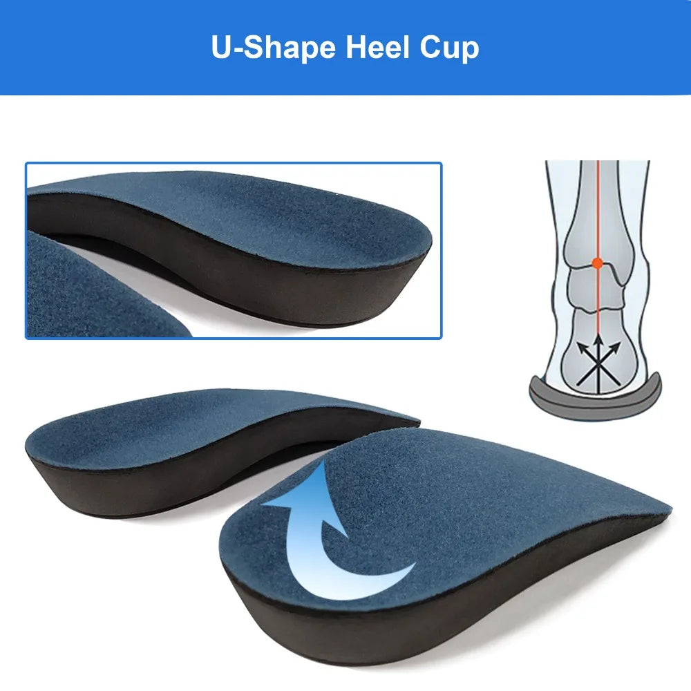 3/4 Length Plantar Fasciitis Fallen Arches Insoles Comfort Shoe Inserts for Flat Feet, Heel Pain Relief, Over Pronation, Walking Peaceful Pleasures Health and Wellness