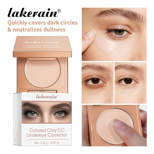 Lakerain Undereye Color Correction Concealer Fine Clay Texture Quickly Covers Dark Circles Waterproof Moisturizes Bright Skin Peaceful Pleasures Health and Wellness