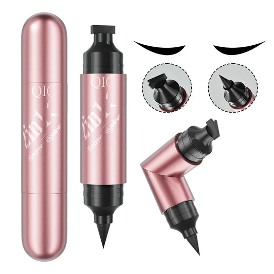 QIC 2-in-1 Stamp & Liquid Eyeliner – Waterproof, Quick Dry Liquid Eyeliner Pen Oasis Select