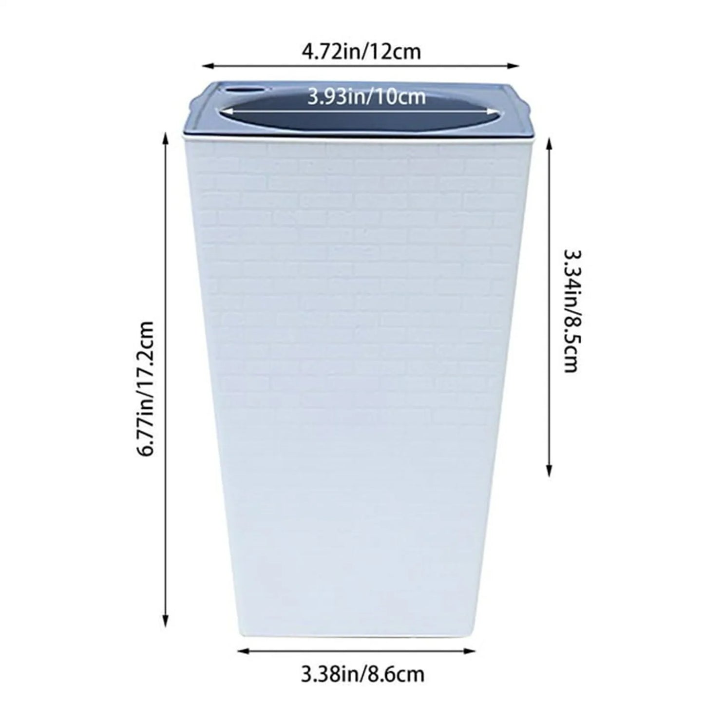 Large Flowerpot Imitation Metal Plastic Tall Planter Garden Accessories Brick Pattern Square Flower Pots With Inlet Watering Peaceful Pleasures Health and Wellness