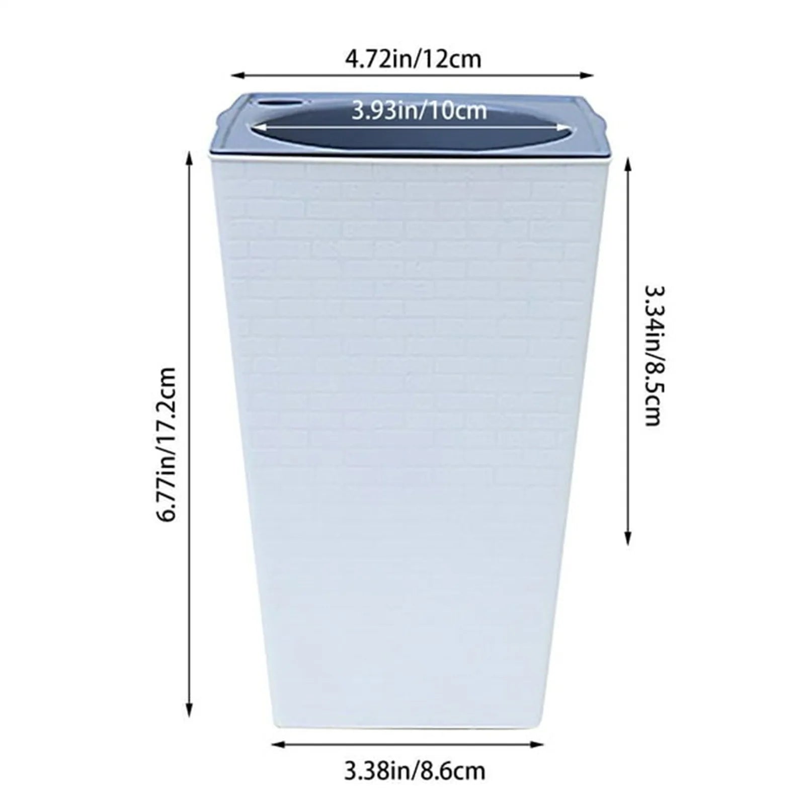 Large Flowerpot Imitation Metal Plastic Tall Planter Garden Accessories Brick Pattern Square Flower Pots With Inlet Watering Peaceful Pleasures Health and Wellness