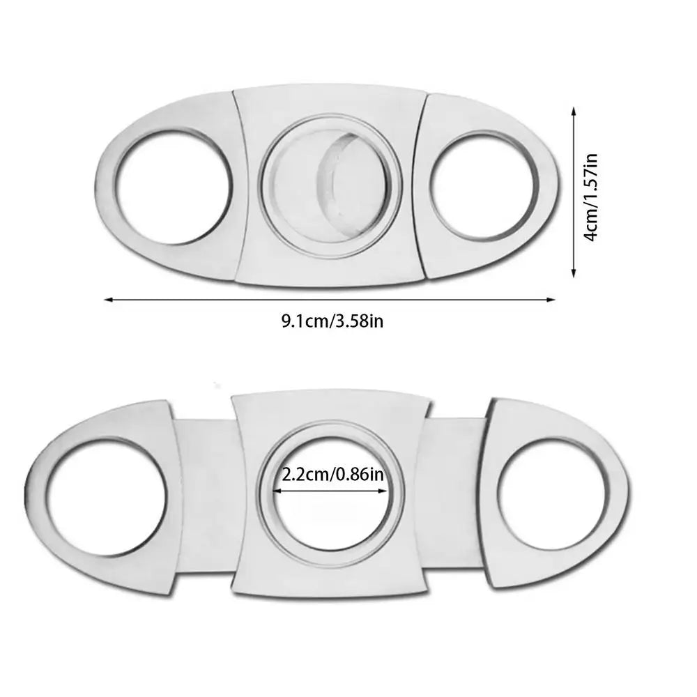 ABS/Stainless Steel Double Blade Cigar Cutter Classic Guillotines Design For A Clean Cut, Essential Tool & Premium Gifts Peaceful Pleasures Health and Wellness Stainless steel