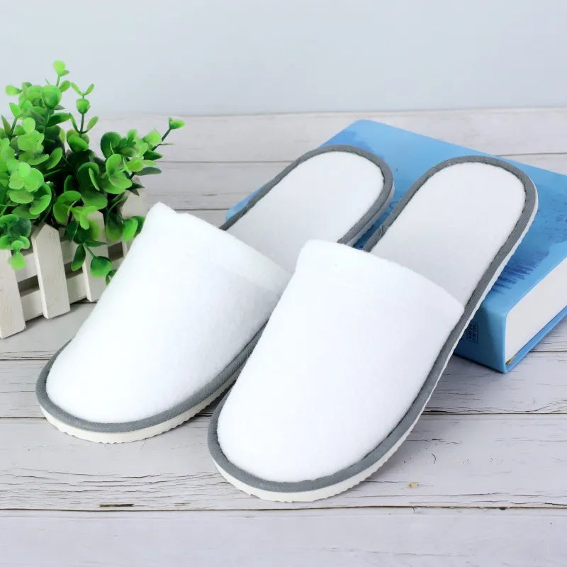 Hotel Disposable Slippers Cotton Linen | Closed Toe Unisex