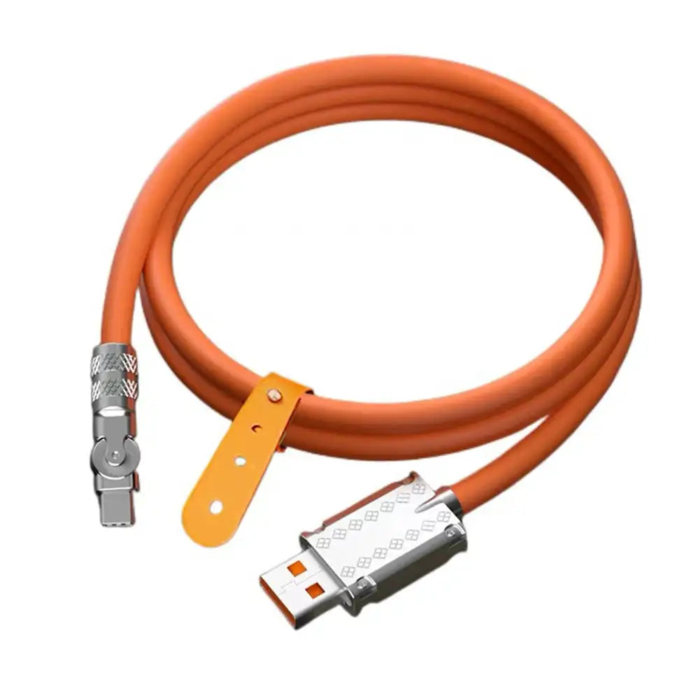 120W 6A USB-C Fast Charging Cable | 180° Rotating Silicone